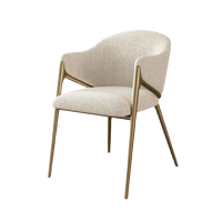 Fauteuil de salle à manger moderne de luxe en acier au carbone avec revêtement en velours, chaise d'appoint en bois pour restaurant, hôtel, salle à manger