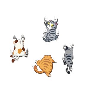 Creative UV Printed Eco-Friendly Gloss <b>Lamination</b> for Cat Cartoon Decals Colorless Cute Vinyl Stickers - Product Image 6