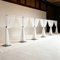 Support de toile de fond de mariage réglable en 5 parties, kit de tuyaux et de draperies extensibles, toile de fond de fête économique en gros