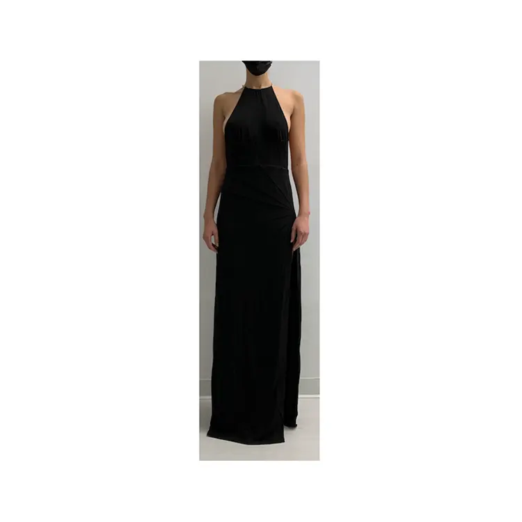 Wholesale High Quality Sexy Halter Neck Ladies Backless Fitted Maxi Dress