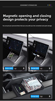 Boîte de rangement Huanxin pour écran central et ETC Tesla Model Y/3, 1 à 3 compartiments, design à grande ouverture, en plastique, vente en gros CN