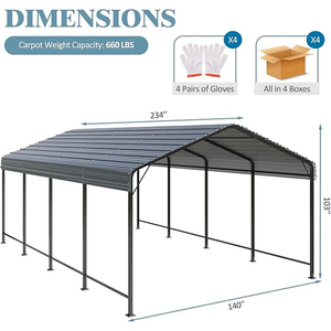 Abri d'auto pour camping-car moderne en métal personnalisable Camping-car extérieur durable Bois traité thermiquement Garage en acier galvanisé portable simple - Product Image 5