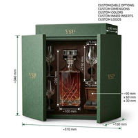 Boîte cadeau de luxe à double porte pour vin avec insert, personnalisable avec logo, en carton rigide imprimé sur mesure pour coffrets de whisky et de verres à décanter
