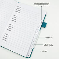 Carnet de mots de passe A5 de 136 pages avec bande élastique, en similicuir premium, pour adresses et numéros de téléphone, en PU, en stock