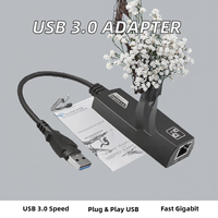 Adaptador de red con cable USB 3,0 Gigabit/100Mbps, superventas del fabricante, interfaz externa sin controlador con WIFI en stock