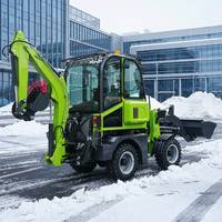 Pengiriman Gratis Wheel Loader Kecil Mini Loader Backhoe diesel Backhoe Loader Traktor Kompak dengan Loader dan Backhoe Excavator