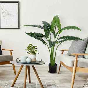 110cm/43in <span class=keywords><strong>Interior</strong></span>/Exterior Tropical Alocasia <span class=keywords><strong>Planta</strong></span> Artificial Sarian <span class=keywords><strong>Elefante</strong></span> <span class=keywords><strong>Oreja</strong></span> Alocasia Hoja Plástico Similar Palma Oliva - Product Image 4