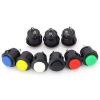 Interrupteur à bouton-poussoir momentané rond de 16 mm R13-507 |   Interrupteur à bascule SPST à 2 broches à montage encastré |   Multicolore (à réinitialisation automatique)