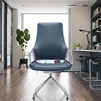 Chaise de bureau de direction ergonomique en cuir confortable de style moderne blanc de luxe avec base en acier pivotante inclinable