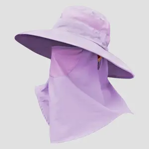 ग्रीष्मकालीन नई फैशन यूनिसेक्स वाइड ब्रिम हाइकिंग फिशिंग हैट नेक फ्लैप के साथ महिलाओं के लिए त्वरित सूखी धूप से सुरक्षा आउटडोर टोपी