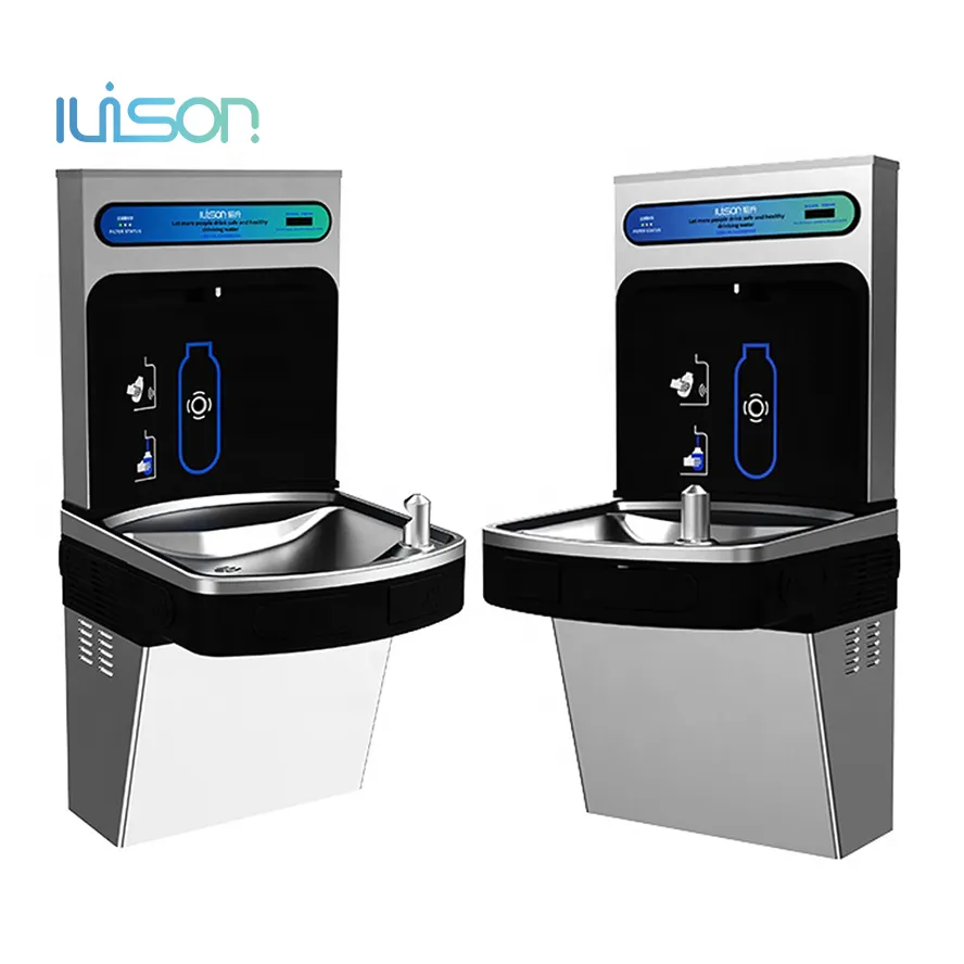 Commercial Wall Mounted Water Cooler Filtered ADA Standard Refrigerated Drinking Fountain With Bottle Filler