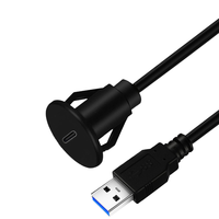 Cable de Extensión USB 2.0 Macho-Hembra para Montaje en Panel de Escritorio, 1m, Revestimiento de PVC, Blindaje Trenzado, Cobre Estañado, 2A, Xile, para Teléfono Móvil