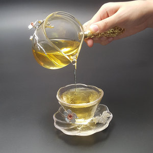 Vendita calda di alta qualità squisito di vetro Set <span class=keywords><strong>da</strong></span> tè per versare la <span class=keywords><strong>tazza</strong></span> di tè con manico in metallo - Product Image 5