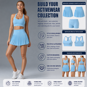 Jupe de tennis plissée taille haute avec short intégré et séchage rapide pour le tennis, le <span class=keywords><strong>golf</strong></span> et l'entraînement physique des femmes (vente en gros) - Product Image 2