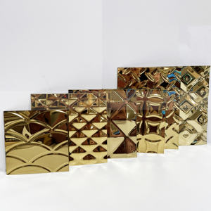 EX871 Luxury Embossed Stainless Steel <b>Sheet</b> for High End Interior <b>Wall</b> <b>Cladding</b> - Product Image 3