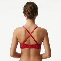 Soutien-gorge convertible léopard en V avec strass pour femme, lingerie de haute qualité, effet liftant