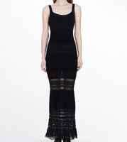 Robe maxi estivale pour femmes, sans manches, en tricot, imprimé léopard animal, col carré, dentelle, taille haute, bouton, tenue décontractée quotidienne