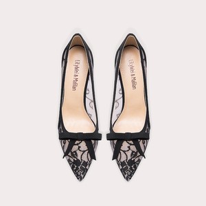 Femmes <span class=keywords><strong>Noir</strong></span> Dentelle Sexy Pointed Toe Shoes Stiletto High Heels Slip on Shoes High Heels Dressy Wedding Party Shoes - Product Image 3