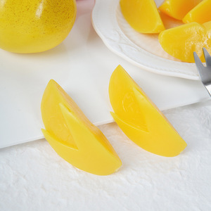 Envío directo: Llavero colgante de mango simulado de PVC, modelo de melocotón amarillo enlatado, divertido llavero de comida simulada. - Product Image 3