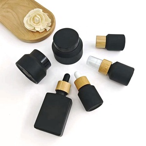 Hũ kem dưỡng da thủy tinh đen mờ, vò<span class=keywords><strong>i</strong></span> bơm, chai serum 15ml, dành cho nam, sang trọng - Product Image 3