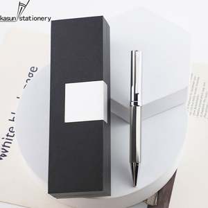 Stylo bille en métal noir neutre haut de gamme avec logo personnalisé, cadeau publicitaire, sensation lourde, papeterie de bureau - Product Image 3