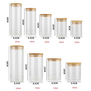 ขายส่งเชิงเทียนแก้วโบโรซิลิเกตคุณภาพสูง ขวดแก้วใสพร้อมฝาไม้ไผ่ สลักโลโก้แบบร้อน - Product Image 2