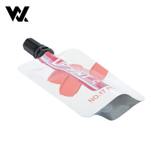 Sachet Lip Gloss Isi Ulang 10ml 30ml Custom Print untuk Sampel Merek Kosmetik, Lip Tint dengan Spout Pouch dan Kuas Aplikator Makeup - Product Image 3
