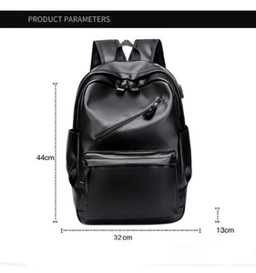 Custom Pu Vegan Leather School <b>Backpack</b> Men Laptop Collage Bags Wasserdichter Student Rucksack Mochila Cuero <b>Backpack</b> - Product Image 2