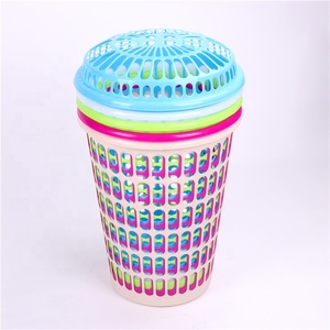 Panier à linge en plastique extra large avec couvercle, forme ronde, pour vêtements sales à la maison, 30/40/50/60L - Product Image 5