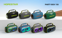 Speaker Portabel HOPESTAR Party150 40W dengan Lampu LED RGB Plastik 8800mAh, Tahan Air IPX5