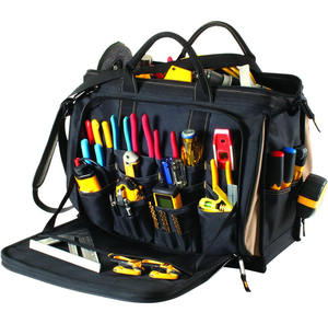 Sac à outils de luxe en toile durable avec 5 à 9 poches, logo OEM, fournisseur chinois certifié BSCI, étui pour électricien, sac de transport - Product Image 1