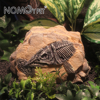 NOMOYPET Nouveau Design Reptile Accessoires Résine Poisson Fossile Décoratif Paysage Reptile Cacher Cave Abri