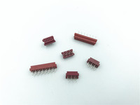 Connecteur IDC Micro Match de type droit avec oreilles, 2,54 mm, rouge