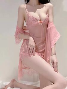 Conjunto de Lencería Sexy para Mujer 2025, Dos Piezas, Estilo Europeo Americano, Bordado de Encaje, Malla Tejida, Control Ligero, Delgado - Product Image 2