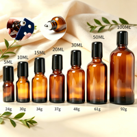 Flacon roll-on en verre ambré givré de 5 ml, 10 ml, 15 ml, 20 ml, 30 ml, 50 ml, 100 ml pour huiles essentielles et parfums avec bouchon
