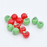 Breloques en résine en forme de pomme, mignonnes, 3D, à suspendre, pour boucles d'oreilles, colliers, porte-clés
