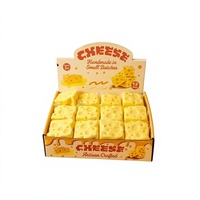 Jouet anti-stress en forme de cube de fromage jaune, à remontée lente, doux et sensoriel, pour le bureau