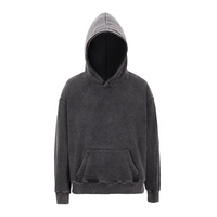 Pull-over Homme Personnalisé avec Logo, Style Vintage, Épaules Tombantes, Broderie en Tissu Fixée, Délavé à la Pierre, Coupe Oversize, 100% Coton
