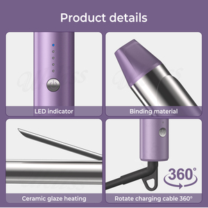 <span class=keywords><strong>Fer</strong></span> à boucler automatique professionnel PTC avec écran LCD, en plastique, pour usage domestique et professionnel en salon - Product Image 3