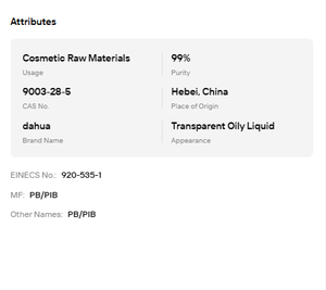 โพลีไอโซบิวเทนไฮโดรเจนเนตเกรดพรีเมียม (CAS 9003-28-5) |   สารบำรุงผิวเนื้อนุ่มบริสุทธิ์ 99% สำหรับเครื่องสำอางและผลิตภัณฑ์ดูแลส่วนบุคคล - Product Image 6