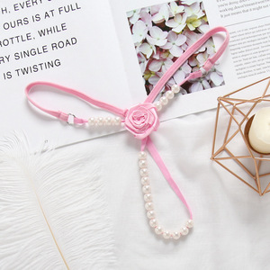 Europe et Amérique Belle Perle Sexy Taille Basse Ouvert String String <span class=keywords><strong>Sous</strong></span>-vêtement Femmes Rose Bikinis Strings - Product Image 6