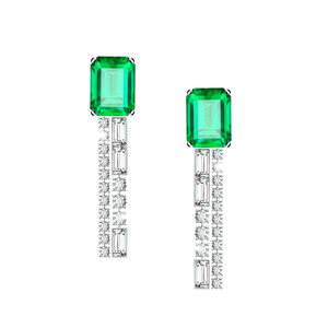 Madonna Lujosos pendientes de moissanita de laboratorio <span class=keywords><strong>Colombia</strong></span> 2ct Moissanita de corte único con pendientes de tuerca de plata 925 - Product Image 1