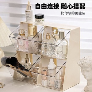Double Tier <b>Plastic</b> <b>Storage</b> <b>Drawers</b> Freestanding Desk Organizer Rectangle Shape Neatening <b>Storage</b> Office Organizer - Product Image 5