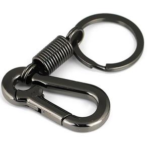<span class=keywords><strong>Porte</strong></span>-clés de voiture en métal gunmetal, forme simple et robuste de mousqueton, en acier inoxydable et alliage de zinc, cadeau pour homme, accessoires d'intérieur automobile - Product Image 1