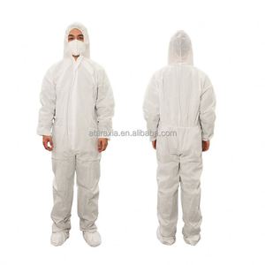 MP <b>Coverall</b> With Tape For Hospital <b>Pink</b> Disposable <b>Coverall</b> Waterproof Full Body Plastic Cleanroom - Product Image 4