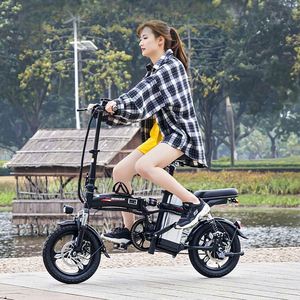 จักรยานไฟฟ้าพับได้ City 350W 48V FoldingFactory ขายส่ง แบตเตอรี่ลิเธียมแบบพับได้ ขนาด 14 นิ้ว สำหรับผู้ใหญ่ จักรยานอีไบค์เพื่อการพักผ่อน - Product Image 2