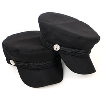 Gorra de pintor ajustable de algodón 100% para invierno, estilo japonés/coreano, boina octogonal, sombrero de ala ancha estilo marinero de copa plana