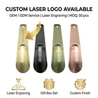 Calzascarpe in Lega di Zinco da 14,5 cm con Incisione Logo Personalizzata per Hotel, Regalo Aziendale Premium, 4 Colori Disponibili