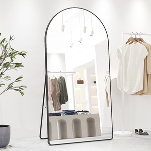 Specchio da pavimento in metallo grande arco dorato lungo lungo da parete appoggiata all'ingrosso della fabbrica specchio incorniciato - Product Image 5