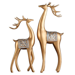 リビングルームTVキャビネット研究の運命のためのインテリアライト高級卓上装飾のための創造的な手工芸品鹿の装飾 - Product Image 5